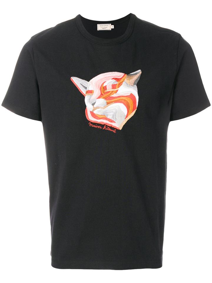 Maison Kitsuné Embroidered T-shirt - Black