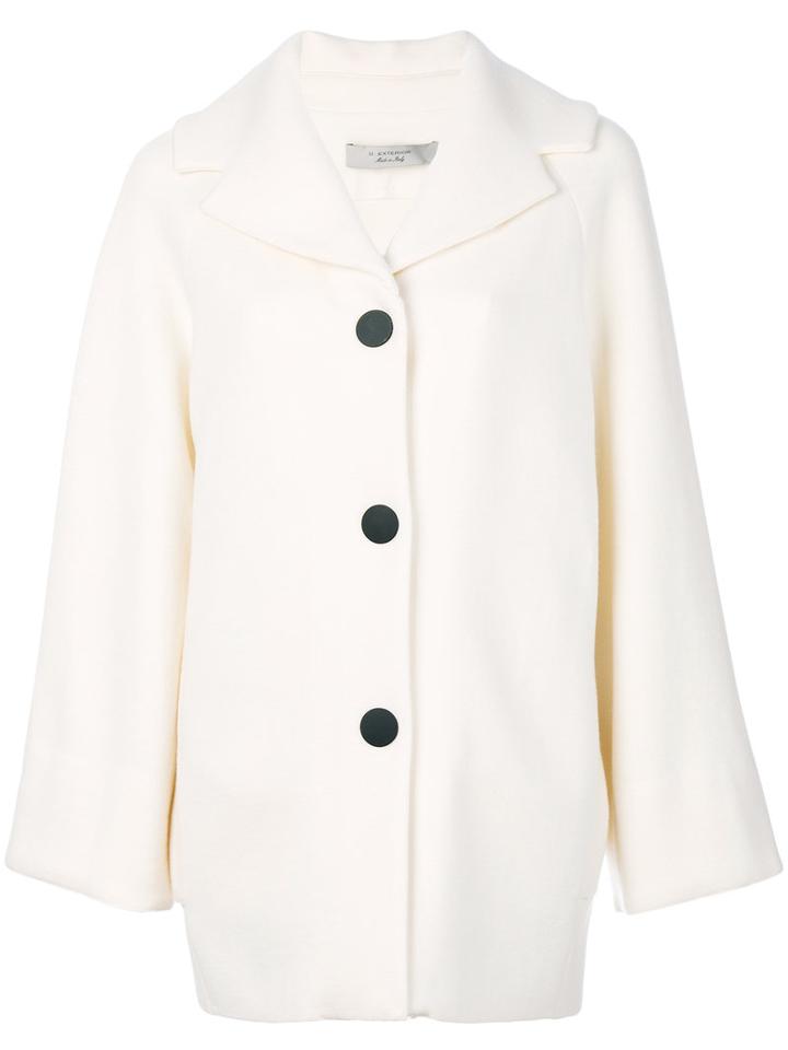 D.exterior - Cape Style Coat - Women - Polyester/wool - Xl, Nude/neutrals, Polyester/wool