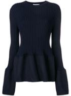 Jil Sander Ruffled Hem Jumper - Black