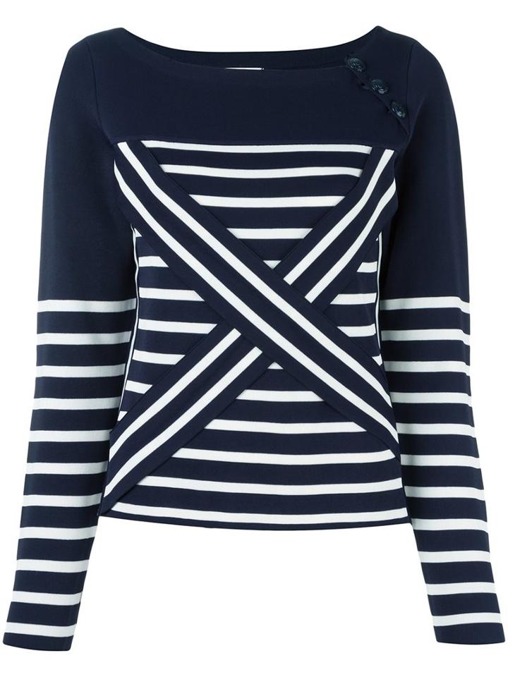 Tommy Hilfiger Tommy X Gigi Hadid Cross Striped Jumper, Women's, Size: Medium, Blue, Viscose/spandex/elastane/cotton