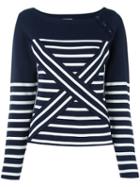 Tommy Hilfiger Tommy X Gigi Hadid Cross Striped Jumper, Women's, Size: Medium, Blue, Viscose/spandex/elastane/cotton