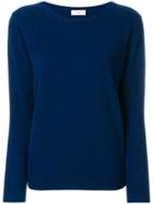 Closed Crew Neck Knitted Top - Blue