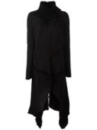 10sei0otto Pointy Long Coat, Women's, Size: 42, Black, Sheep Skin/shearling