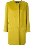 Etro Collarless Buttoned Coat, Women's, Size: 46, Yellow/orange, Viscose/wool/alpaca