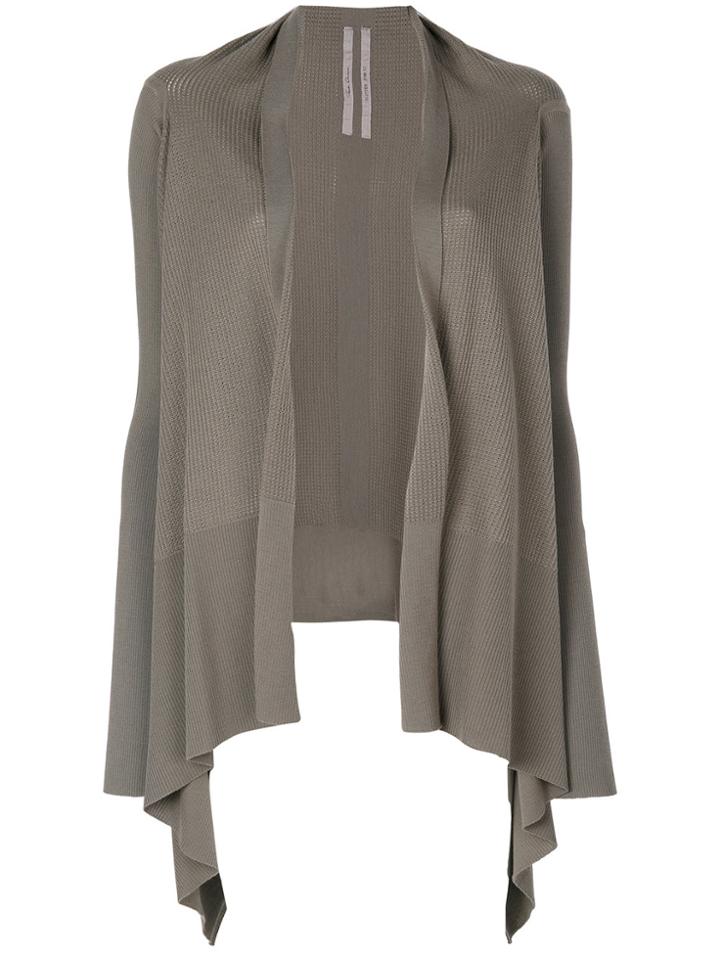 Rick Owens Knit Draped Open Cardigan - Grey