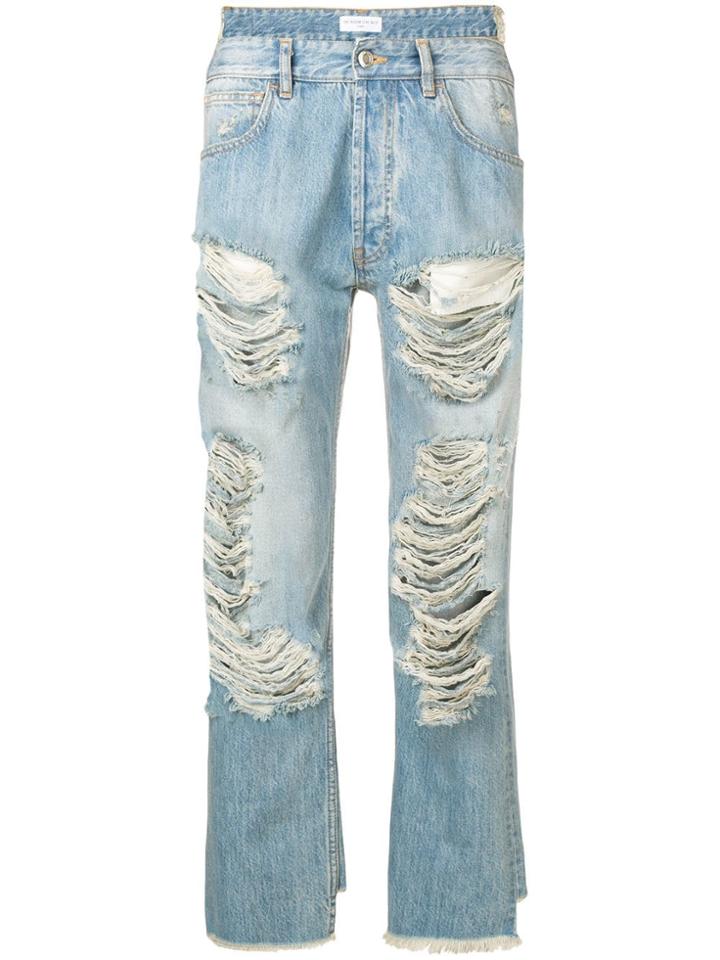 Ih Nom Uh Nit Destroyed Asymmetric Jeans - Blue