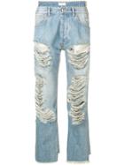Ih Nom Uh Nit Destroyed Asymmetric Jeans - Blue