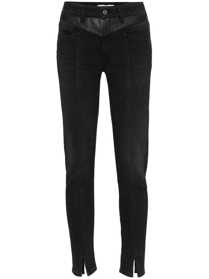 Givenchy Leather Panel Jeans - Black