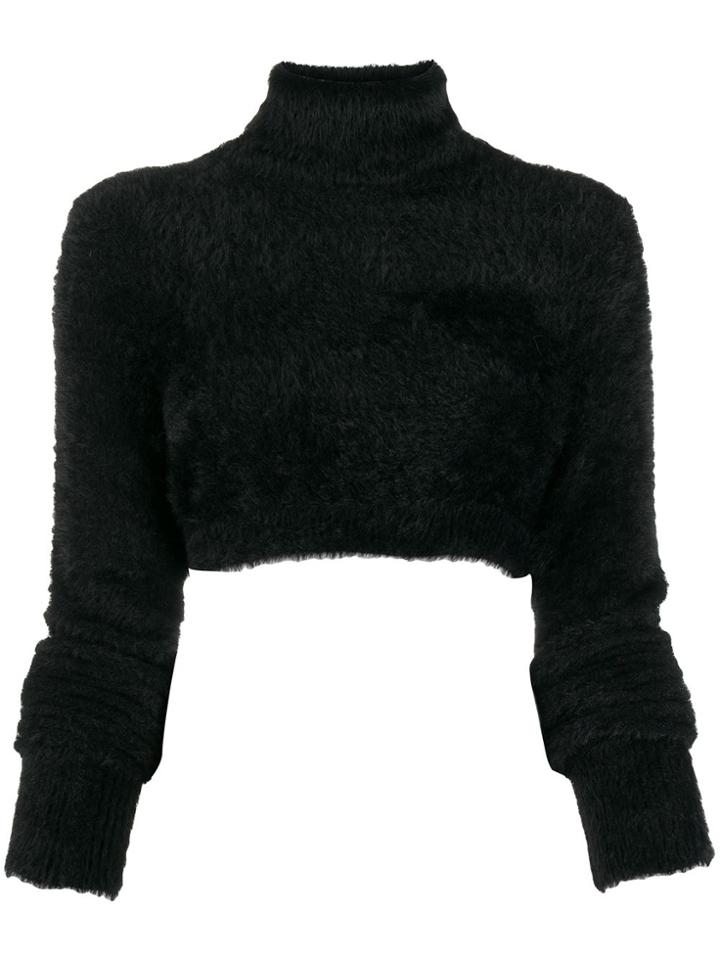 Versace Jeans Couture Turtle Neck Crop Top - Black