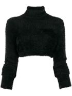 Versace Jeans Couture Turtle Neck Crop Top - Black