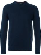 Joseph Elbow Patch V-neck Jumper