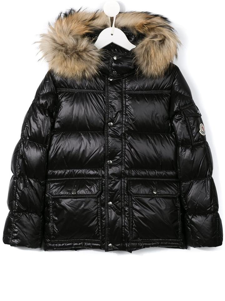 Moncler Kids - 'hubet' Padded Jacket - Kids - Polyamide/racoon Fur/fisher - 4 Yrs, Toddler Boy's, Black