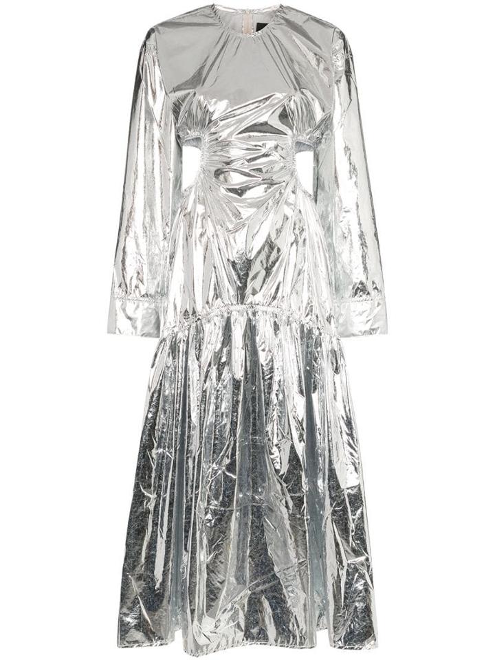 Markoo Metallic Cut-out Maxi Dress