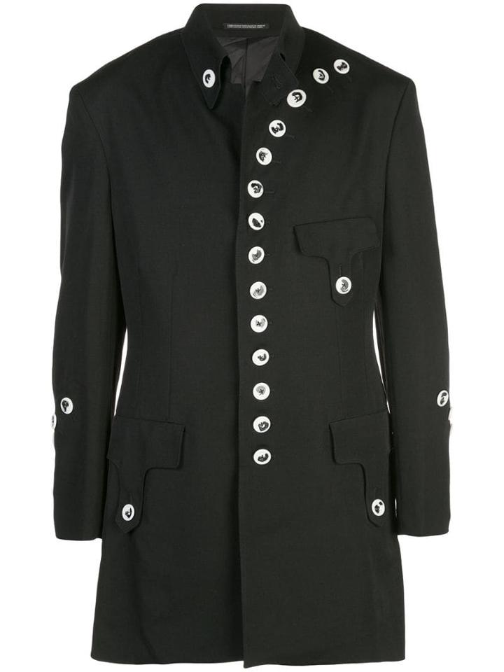 Yohji Yamamoto Buttoned Up Military Jacket - Black