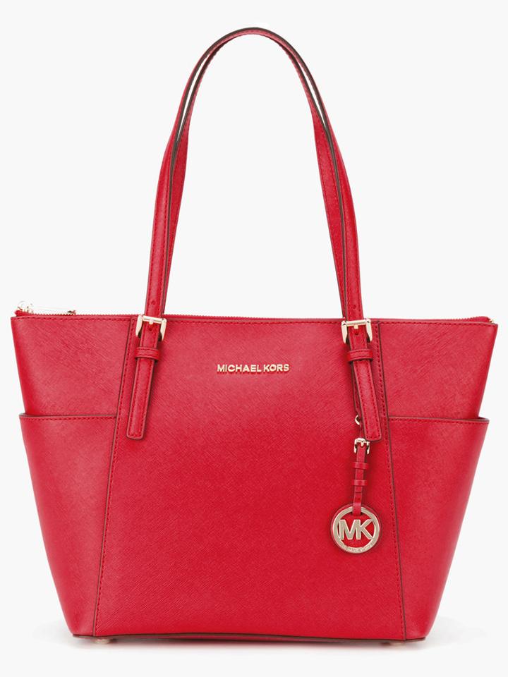 Michael Michael Kors - Jet Set Top-zip Tote - Women - Calf Leather - One Size, Women's, Red, Calf Leather