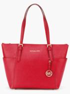Michael Michael Kors - Jet Set Top-zip Tote - Women - Calf Leather - One Size, Women's, Red, Calf Leather