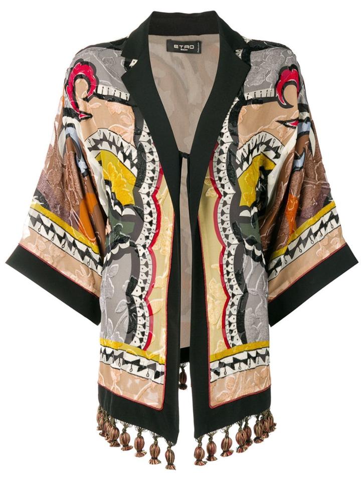 Etro Tassel Detail Printed Coat - Yellow