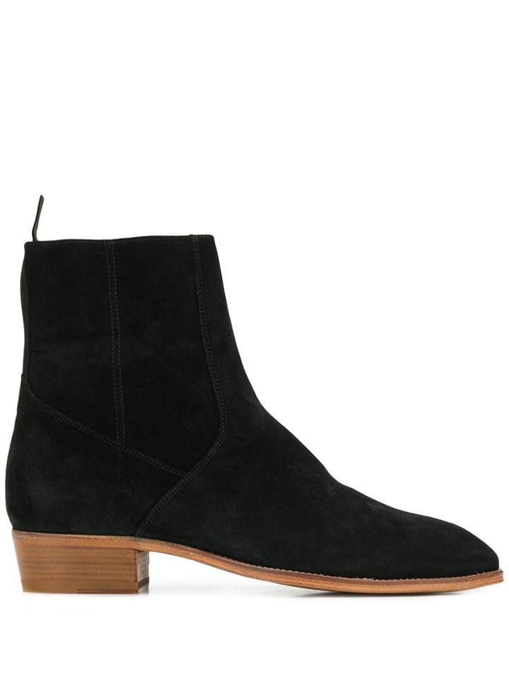 Represent Zip-up Low-heel Boots - Black