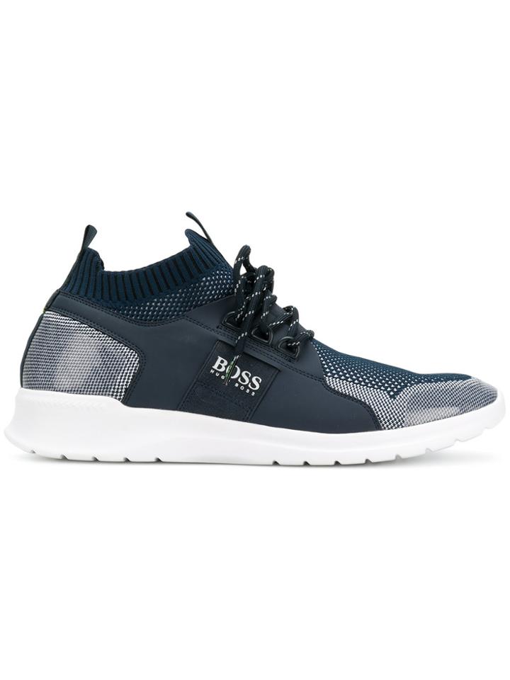 Boss Hugo Boss Lace-up Knit Sneakers - Blue