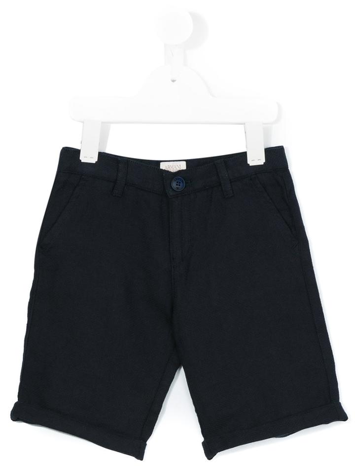 Armani Junior - Casual Shorts - Kids - Cotton/linen/flax - 12 Yrs, Boy's, Blue