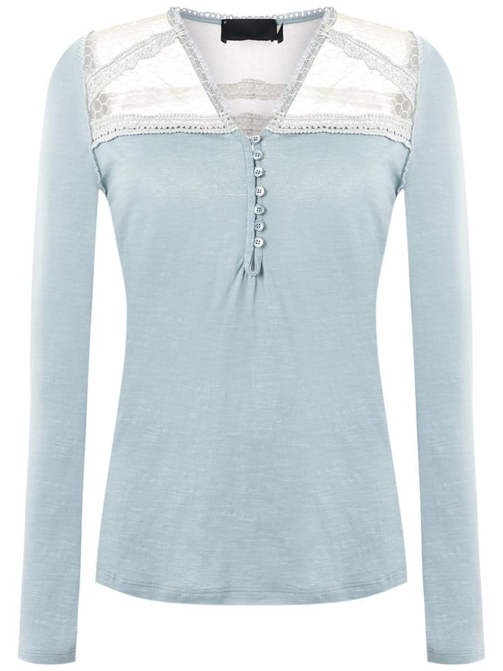 Panelled Blouse - Women - Cotton/polyamide/spandex/elastane - G, Blue, Cotton/polyamide/spandex/elastane, Andrea Bogosian