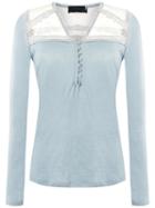 Panelled Blouse - Women - Cotton/polyamide/spandex/elastane - G, Blue, Cotton/polyamide/spandex/elastane, Andrea Bogosian