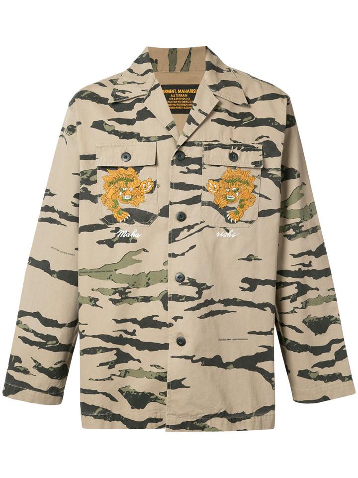 Printed Shirt - Men - Cotton - M, Brown, Cotton, Maharishi