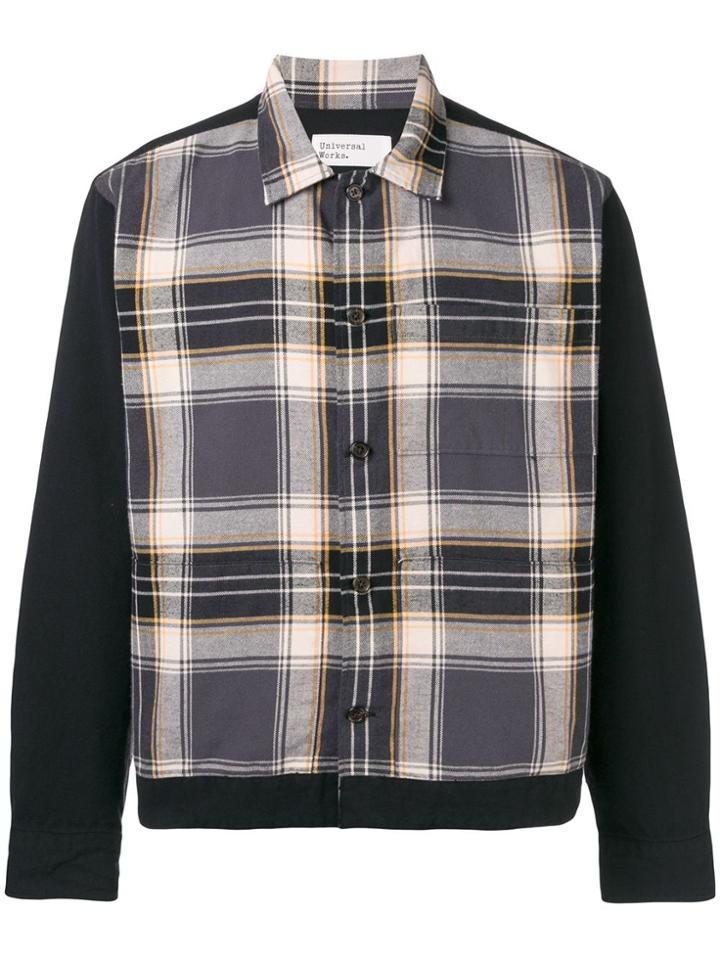 Universal Works Checked Panel Shirt - Black