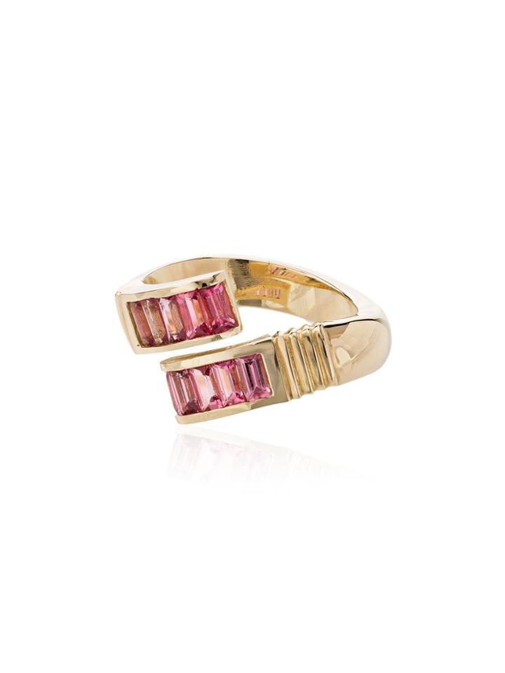 Retrouvai Spinel Wrap 14k Gold Sapphire Ring - Pink