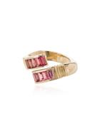 Retrouvai Spinel Wrap 14k Gold Sapphire Ring - Pink