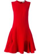 Lanvin Flounce Hem Dress, Women's, Size: 40, Red, Cotton/linen/flax/spandex/elastane/viscose