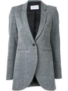 Strateas Carlucci One Button Blazer, Women's, Size: Medium, Grey, Linen/flax/polyurethane/viscose