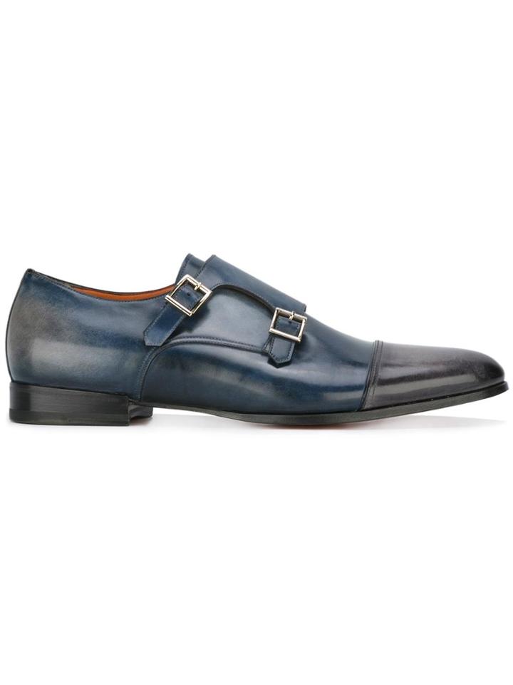 Santoni Bicolour Monk Shoes - Blue