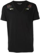 Alexander Mcqueen Bird Print T-shirt, Men's, Size: Medium, Black, Cotton