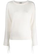 Essentiel Antwerp Fringed Detail Sweater - White