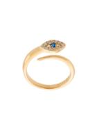 Nialaya Jewelry Twisted Evil Eye Ring - Metallic