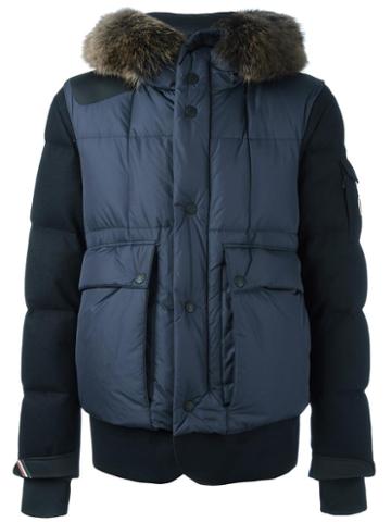 Moncler Grenoble 'colmiane' Padded Jacket, Men's, Size: 2, Blue, Polyester/wool/polyamide/sheep Skin/shearling