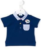 Fendi Kids - Speech Bubble Logo Patch Polo Shirt - Kids - Cotton - 12 Mth, Blue