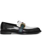 Burberry Colour Block Leather Monk Shoes - Black