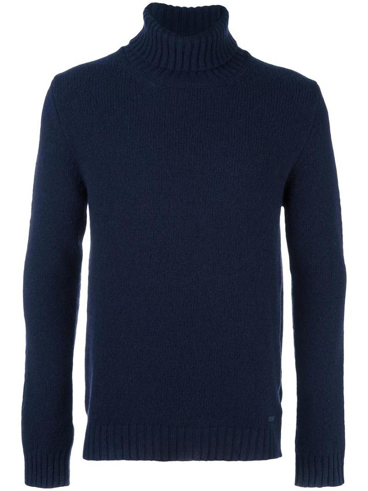 Woolrich Roll Neck Long Sleeve Sweater, Men's, Size: Medium, Blue, Wool/polyamide
