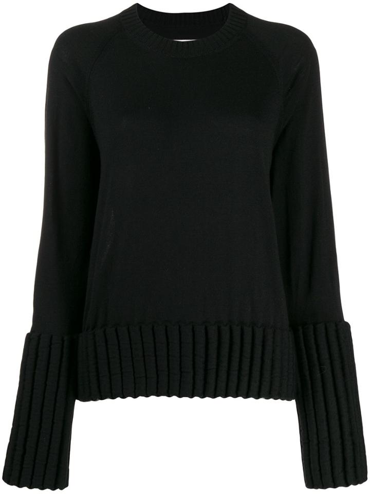 Mm6 Maison Margiela Ribbed Cuffs Jumper - Black