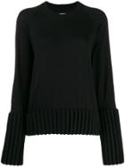 Mm6 Maison Margiela Ribbed Cuffs Jumper - Black