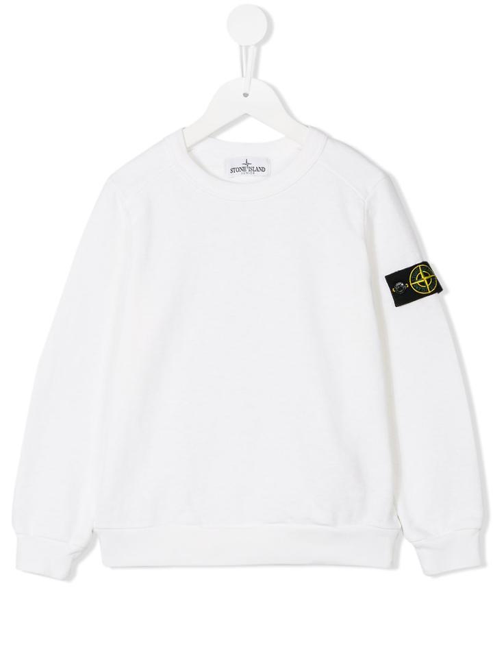 Stone Island Kids Crew Neck Sweatshirt, Boy's, Size: 10 Yrs, White