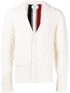 Thom Browne Striped Knit Cardigan - Nude & Neutrals