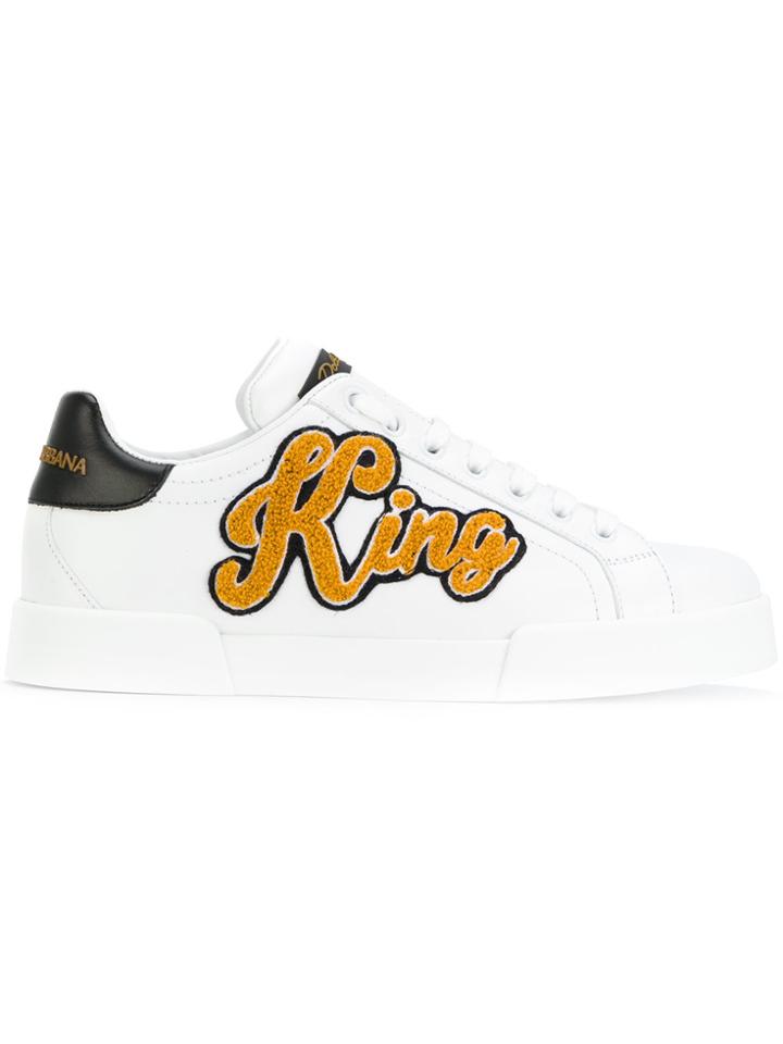 Dolce & Gabbana Portofino King Patch Sneakers - White