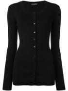 Dolce & Gabbana Ribbed Cardigan, Women's, Size: 40, Black, Silk/cashmere