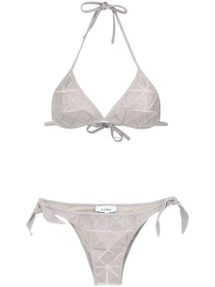 Amir Slama Patchwork Bikini Set - Neutrals