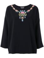 Boutique Moschino Necklace Print Blouse, Women's, Size: 44, Black, Polyester/other Fibers