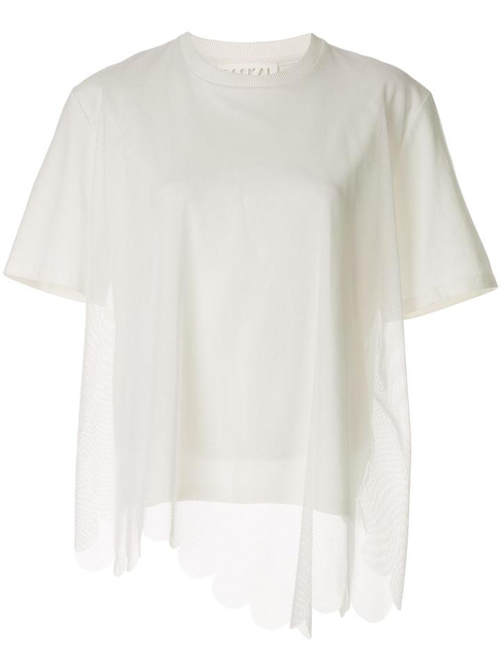 Paskal Mesh-layered T-shirt - White