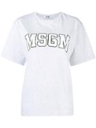 Msgm Oversized Logo T-shirt - Grey